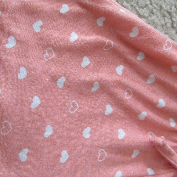 Picapino Romper Girls Size 6-9M Pink Coral White Short Sleeve Heart Keyhole Back - Picture 5 of 8